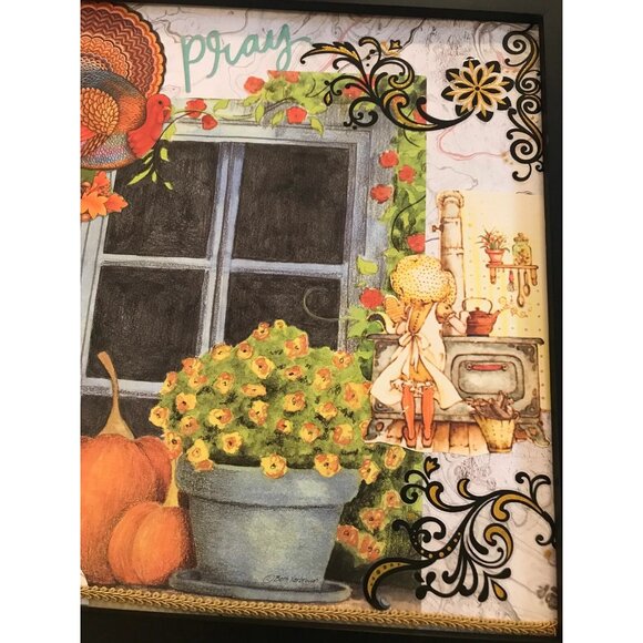 Fall Thanksgiving Kitchen Framed Handmade Collage Wall Art Retro Holiday Decor - Picture 4 of 6